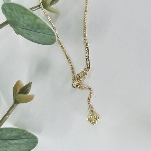 Kendra Scott Clover Gold Green Crystal Short Necklace - Picture 4 of 6